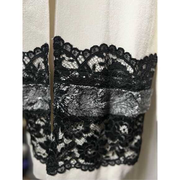 Chico's Lace Drama NWT Long Sleeve Cardigan Duster Sweater Small - Picture 4 of 5